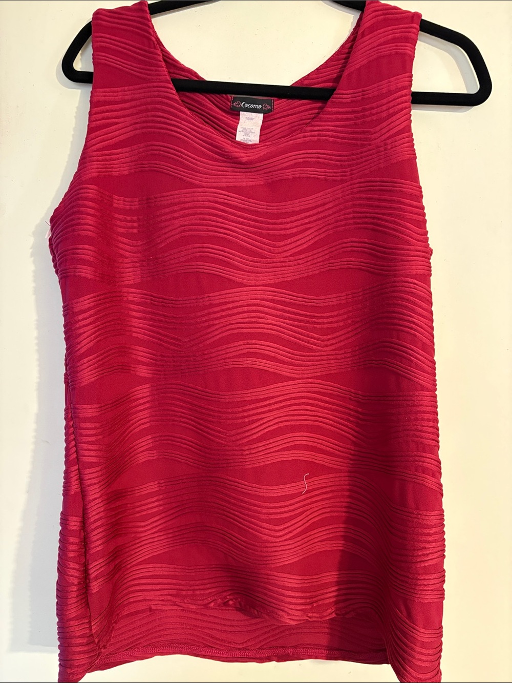 Cocomo Red Ribbed Sleeveless Top